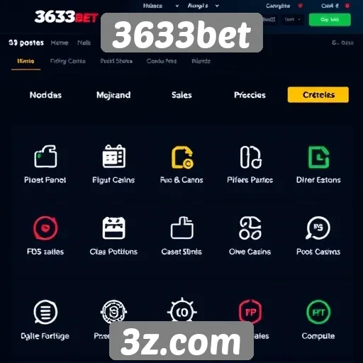 Resumo das funcionalidades do site 3633bet